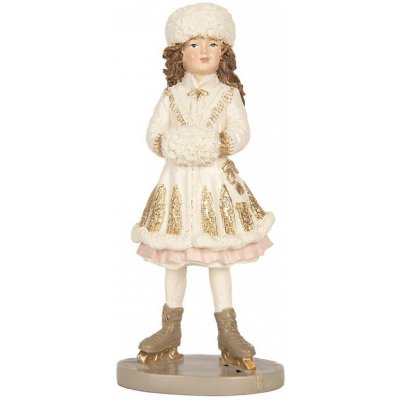 Vánoční béžová dekorace dívky - 8*7*18 cm - Clayre & Eef – Hledejceny.cz