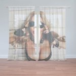 Sablio Záclony Žena s brýlemi: 2ks 150x250cm – Hledejceny.cz