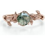 Lunica Stříbrný prsten MECHOVÝ ACHÁT ROSE GOLD 0687 6 – Hledejceny.cz