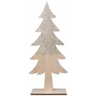 Strom dřevěný se zlatým glitry na postavení 11 x 26 cm – Hledejceny.cz