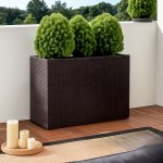 Casaria® Polyratanový květináč 83x30,5x60cm | hnědý – Zboží Mobilmania