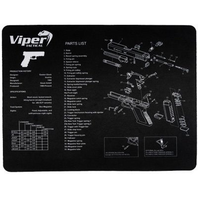 Viper Podložka pracovní GLOCK pryžová ČERNÁ – Sleviste.cz