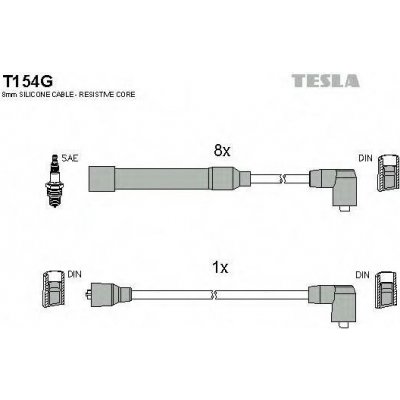 TESLA Sada kabelů pro zapalování TE T154G – Hledejceny.cz