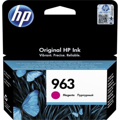 HP 963 originální inkoustová kazeta purpurová 3JA24AE