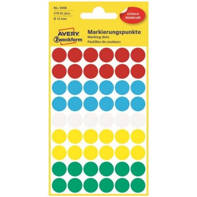 Avery Zweckform 3088 etikety 12mm 5 ks barevné – Zboží Dáma