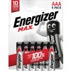 Baterie primární Energizer Max AAA 6ks E303341100