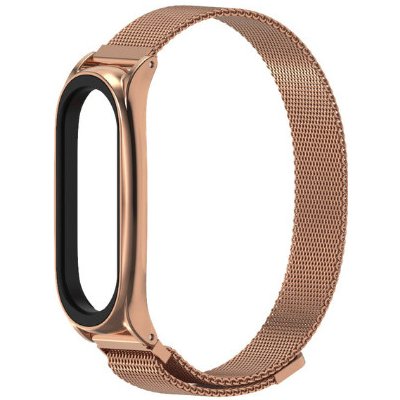 Xiaomi Milánský tah - Mi Band 3/4/5/6 kovový náhradní náramek, řemínek - Magnetický Rose Gold MBSCZ-5MTRG