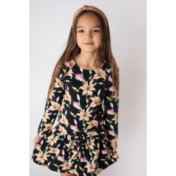  Lily Grey dětské šaty černá lilie
