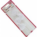 Látková čelenka pro miminka - mašle bílá – Sleviste.cz