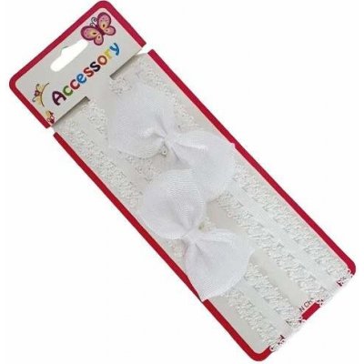 Látková čelenka pro miminka - mašle bílá – Sleviste.cz