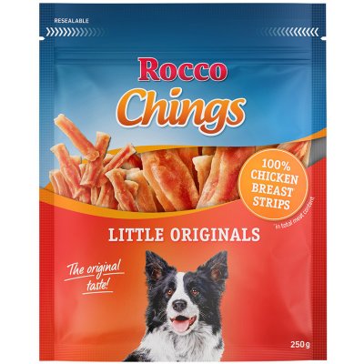 Rocco Chings sušené maso pro psy NOVINKA: kuřecí prsa krátké proužky 250 g – Zboží Mobilmania