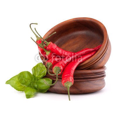 WEBLUX 44639142 Fototapeta papír Hot red chili or chilli pepper in wooden bowls stack Horké červené chilli nebo papriku papriky v dřevěné mísy zásobníku rozměry 360 x 266 cm – Hledejceny.cz