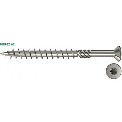 Vrut pro terasy fischer FTS-ST 5,0x80 A2P TX20 BAL100ks – Hledejceny.cz