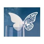 Paris Dekorace Svatební jmenovky motýl krajka