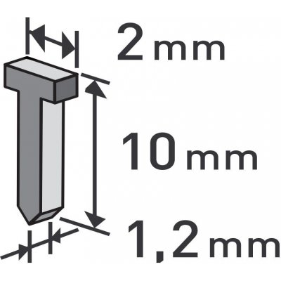 EXTOL Hřebíky, balení 1000ks, 10mm, 2,0x0,52x1,2mm, PREMIUM 8852403 – Zboží Mobilmania