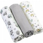 BABYONO Mušelínové 70 x 70 Šedo-bílé s medvídkem 3 ks – Zboží Dáma