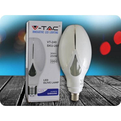V-TAC E 27 LED žárovka 36W, 3960LM, SAMSUNG CHIP Studená bílá od 719 Kč -  Heureka.cz