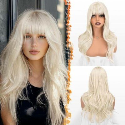Barsdar Platinová blond vrstvená paruka s ofinou – Sleviste.cz