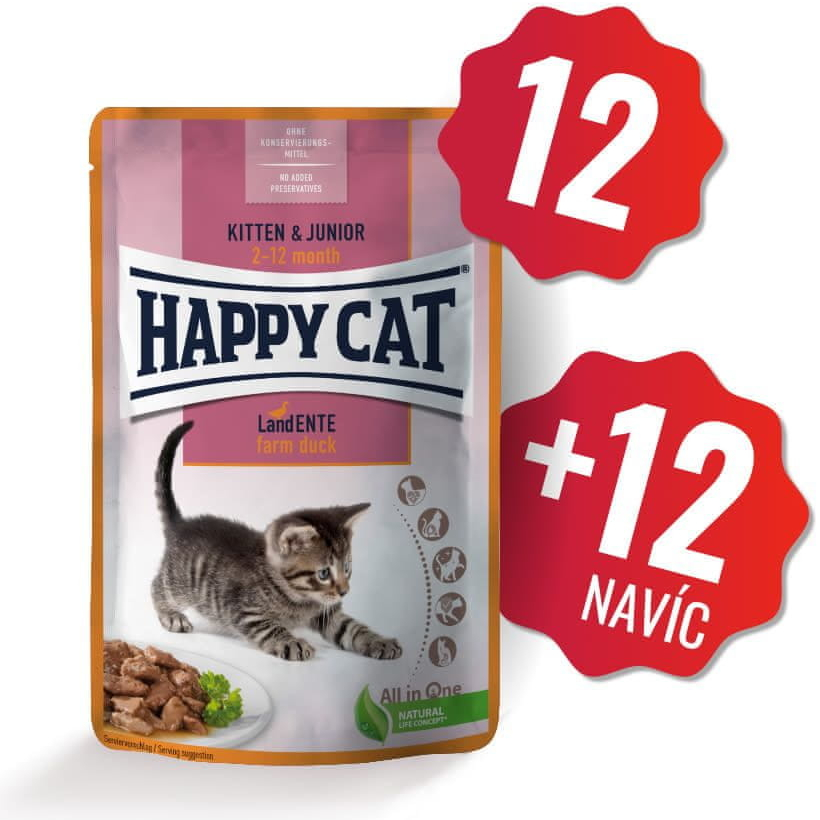 Happy Kitten & Junior Land Ente Kachní 24 x 85 g