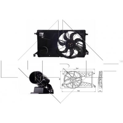 Větrák, chlazení motoru NRF 47291 – Zboží Mobilmania