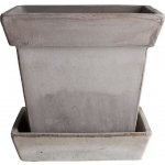 Květináč s podmiskou Gaia Square Grey 25 cm Bergs Potter – Hledejceny.cz