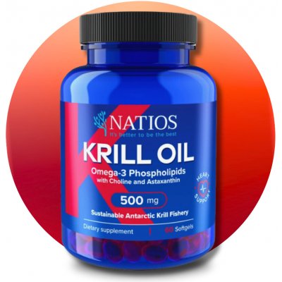 Natios Krill Oil, Olej z antarktického krilu s astaxantinem 500 mg 60 softgel kapslí – Hledejceny.cz