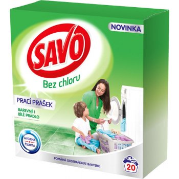 Savo Universal bez chloru prací prášek na barevné a bílé prádlo 20 PD