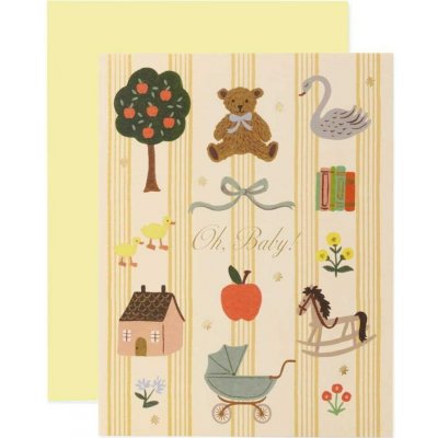 Rifle Paper Co. Přání s obálkou Oh Baby!, žlutá barva, papír – Hledejceny.cz