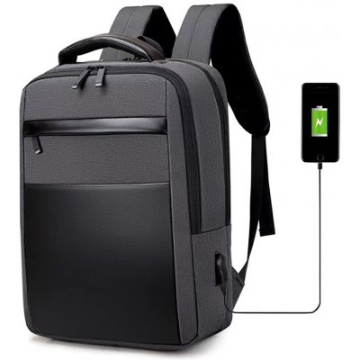 DeTech Batoh pro notebook Power Backpack BP-12, 15.6", šedá – Zboží Živě