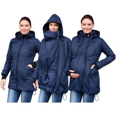 Jožánek Zora zimní vyteplená bunda pro těhotné a nosící ženy tmavě modrá – Zboží Mobilmania
