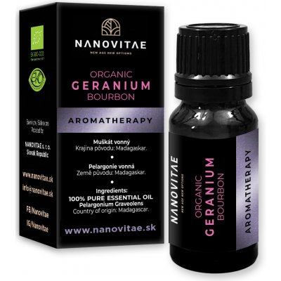 Nanovitae Geranium Bourbon esenciální olej Organic quality 10 ml – Hledejceny.cz