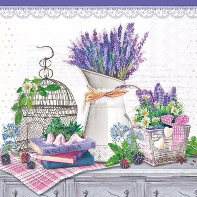 Ambiente Europe BV Ubrousek 33x33cm Levandulové zátiší – Zboží Mobilmania