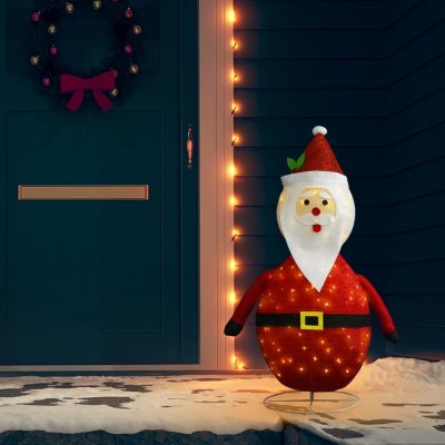 vidaXL Vánoční dekorace Santa Claus s LED luxusní tkanina 120 cm