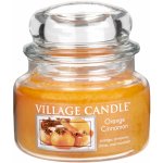 Village Candle Orange Cinnamon 262g - malá vonná svíčka ve skle Pomeranč a skořice