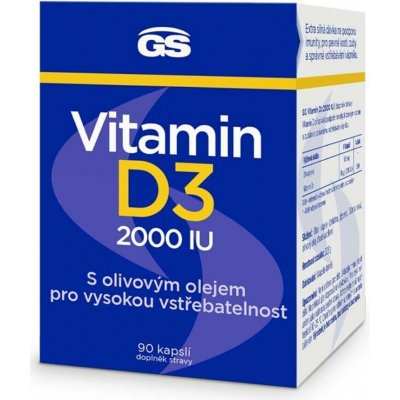 GS Extra Strong Vitamin D3 2000IU 90 kapslí – Hledejceny.cz