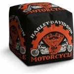 Sablio Taburet Cube Harley-Davidson motor Černé pozadí: 40x40x40 cm