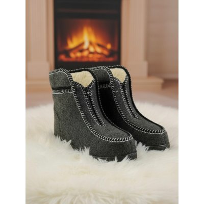 Pohodlné vyteplené papuče s ovčím rounem model 92 – Zboží Dáma