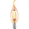 Žárovka Eglo 110059 LED celoskleněná žárovka E14 Vintage filament CF35 plamínek 4W/26W 270lm 2200K jantárová