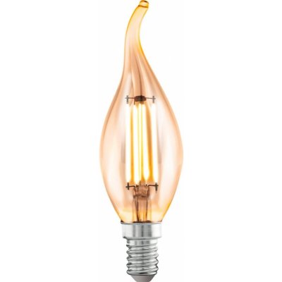 Eglo 110059 LED celoskleněná žárovka E14 Vintage filament CF35 plamínek 4W/26W 270lm 2200K jantárová