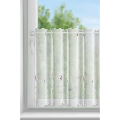 EUROFIRANY KRÁTKÁ ZÁCLONA NA POUTKÁCH INESA 150X70 CM KVĚTY – Hledejceny.cz