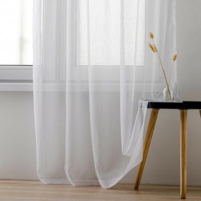 Homede Záclona Kresz Eyelets gold, bílá, 140 x 275 cm – Zboží Mobilmania