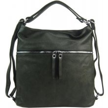 Velká dámská kabelka přes rameno batoh zelená