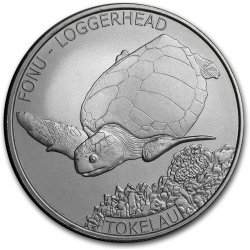 Highland Mint Tokelau Stříbrná $ 5 Loggerhead želva 1 oz