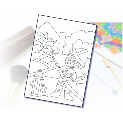 Radost v písku Šablona na pískování hasič s domem A5 148 x 210 mm – Zbozi.Blesk.cz