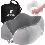 Waya cestovní polštář z paměťové pěny šedý 27x28x13,3 – Zboží Mobilmania