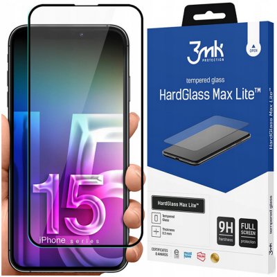 3mk HardGlass Max Lite pro Apple iPhone 15 Plus, černá 3mk 477847 5903108531023 – Zboží Živě