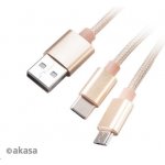 Akasa AK-CBUB42-12GL USB 2.0 typ A na typ C a typ B