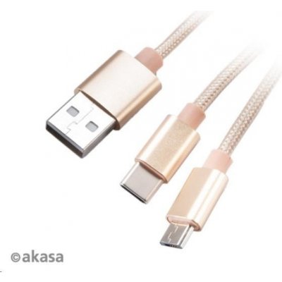 Akasa AK-CBUB42-12GL USB 2.0 typ A na typ C a typ B – Zbozi.Blesk.cz
