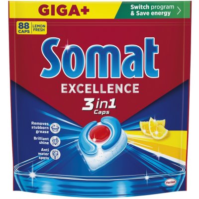 Somat Excellence 3v1 kapsle do myčky Lemon 88 ks – Hledejceny.cz
