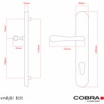 COBRA ELEGANT PZ 90 mm klika pravá/klika staromosaz – Zboží Mobilmania